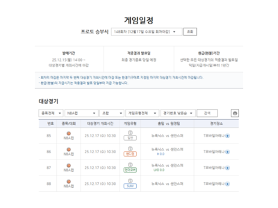 니كس vs 스퍼스 결승전 프로토 승부식 발매 중