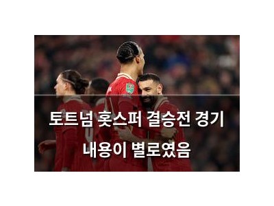 토트넘 홋스퍼 결승전 경기 내용이 별로였음