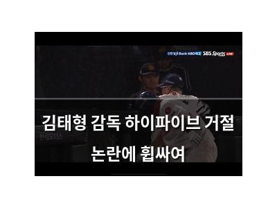 김태형 감독 하이파이브 거절 논란에 휩싸여