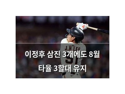 이정후 삼진 3개에도 8월 타율 3할대 유지