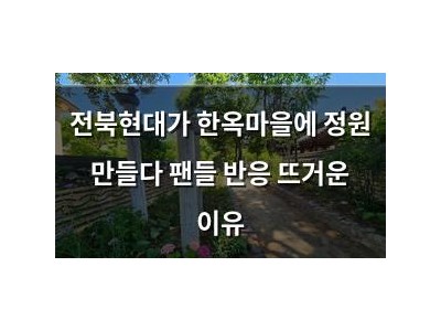 전북현대가 한옥마을에 정원 만들다 팬들 반응 뜨거운 이유