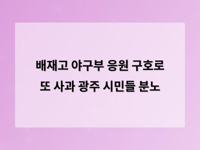 배재고 야구부 응원 구호로 또 사과 광주 시민들 분노