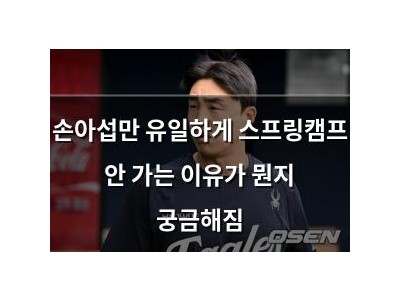손아섭만 유일하게 스프링캠프 안 가는 이유가 뭔지 궁금해짐