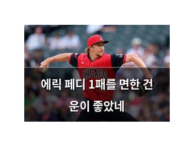 에릭 페디 1패를 면한 건 운이 좋았네